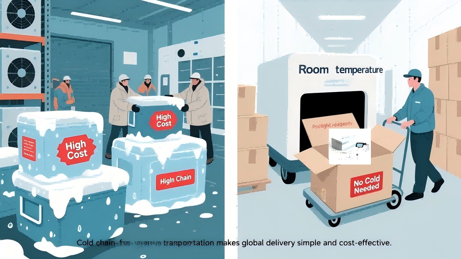 No need cold chain transportation lyophilized reagents 